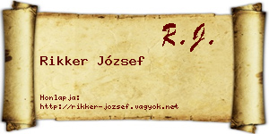 Rikker József névjegykártya