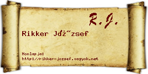 Rikker József névjegykártya